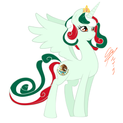 Size: 1000x1000 | Tagged: safe, artist:lruika, oc, oc only, alicorn, pony, alicorn oc, mexico, nation ponies, solo