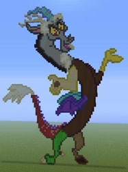 Size: 332x444 | Tagged: safe, derpibooru import, discord, draconequus, male, minecraft, minecraft pixel art, pixel art, solo