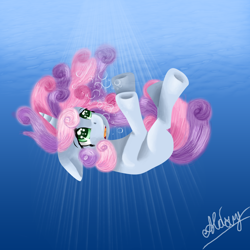 Size: 3000x3000 | Tagged: safe, artist:queen-aldzeri, derpibooru import, sweetie belle, solo, underhoof, underwater