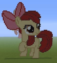 Size: 415x458 | Tagged: safe, derpibooru import, apple bloom, minecraft, minecraft pixel art, pixel art, solo