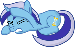 Size: 1835x1153 | Tagged: safe, artist:moemneop, minuette, cowering, eyes closed, gritted teeth, prone, simple background, solo, transparent background, vector