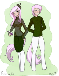 Size: 436x556 | Tagged: safe, artist:mimicpony, artist:weatherly, derpibooru import, oc, oc only, oc:cashmere, oc:lilium, satyr, colored, offspring, parent:fleur-de-lis