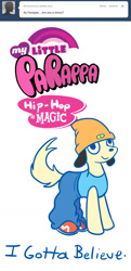 Size: 500x1032 | Tagged: safe, artist:thetoastmancometh, parappa the rapper, ponified, rhythm game, solo, tumblr