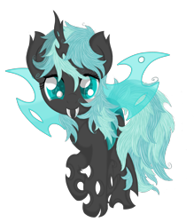 Size: 2800x3200 | Tagged: safe, artist:law44444, derpibooru import, coco pommel, changeling, blue changeling, changelingified, looking at you, smiling, solo