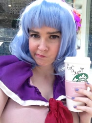 Size: 720x960 | Tagged: safe, artist:lochlan o'neil, coco pommel, human, coffee, cosplay, irl, irl human, photo, starbucks