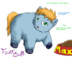 Size: 1280x1024 | Tagged: safe, artist:fluffbuff, derpibooru import, fluffy pony, impending abuse, kibble, solo