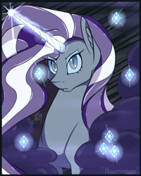 Size: 819x1024 | Tagged: safe, artist:tlatophat, derpibooru import, nightmare rarity, nightmare grayity, solo