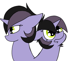 Size: 603x515 | Tagged: safe, artist:playgroundholocaust, derpibooru import, oc, oc only, oc:topsy turvy, pony, unicorn, conjoined, conjoined twins, solo, two heads