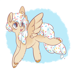 Size: 742x722 | Tagged: safe, artist:techtechno, derpibooru import, oc, oc only, food pony, original species, pegasus, solo