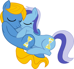 Size: 4567x4212 | Tagged: safe, artist:peora, derpibooru import, minuette, perfect pace, absurd resolution, female, male, minupace, romana, shipping, simple background, snuggling, straight, the master, transparent background, vector