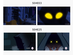 Size: 1000x755 | Tagged: safe, derpibooru import, lord tirek, pony of shadows, castle mane-ia, twilight's kingdom, comparison, foreshadowing, glowing eyes, hub logo