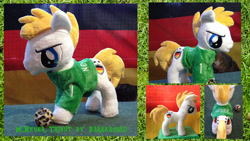 Size: 1920x1080 | Tagged: safe, artist:baraka1980, derpibooru import, football, germany, irl, manuel neuer, photo, plushie, ponified, solo