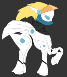 Size: 505x576 | Tagged: safe, artist:glitch, derpibooru import, oc, oc only, oc:sky burst mk1, robot, android, solo