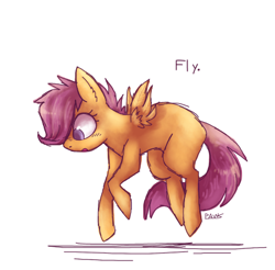 Size: 491x483 | Tagged: safe, artist:maneribbons, derpibooru import, scootaloo, scootaloo can't fly, small wings, solo