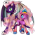 Size: 900x900 | Tagged: safe, artist:inky-pinkie, derpibooru import, oc, oc only, oc:princess morning mist, oc:sapphire blitz, dracony, hybrid, bat wings, ethereal mane, fangs, interspecies offspring, next generation, offspring, parent:rarity, parent:spike, parents:sparity, tiara, wingding eyes