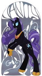 Size: 1600x2880 | Tagged: safe, artist:bellalysewinchester, derpibooru import, nightmare rarity, pony, unicorn, collar, female, jewelry, mare, necklace, solo