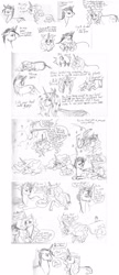 Size: 1235x2867 | Tagged: safe, artist:ackryllis, gypsy (g1), majesty, oc, g1, comic, monochrome, traditional art