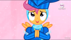 Size: 1920x1080 | Tagged: safe, screencap, scootaloo, for whom the sweetie belle toils, clothes, hub logo, solo