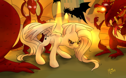 Size: 1600x1000 | Tagged: safe, artist:phaerie-flie, oc, oc only, dragon, canterlot, fire, legends of equestria