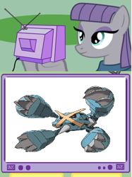 Size: 567x760 | Tagged: safe, derpibooru import, maud pie, exploitable meme, mega evolution, mega metagross, meme, metagross, obligatory pony, pokémon, pokémon omega ruby and alpha sapphire, tv meme