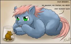 Size: 1440x900 | Tagged: safe, artist:fluffbuff, derpibooru import, fluffy pony, crying, fluffy pony foal, poop, pooping, sorry box, urine