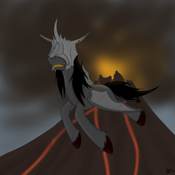 Size: 1024x1024 | Tagged: safe, artist:djose-ohara, derpibooru import, pegasus, pony, lord of the rings, mount doom, mouth of sauron, ponified