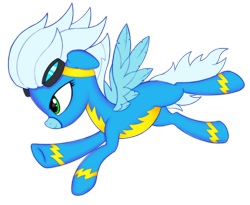 Size: 2986x2451 | Tagged: safe, artist:kas92, fleetfoot, flying, solo, wonderbolts uniform