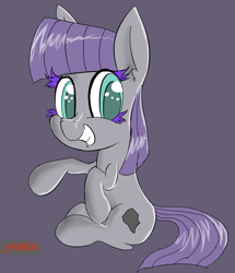Size: 952x1107 | Tagged: safe, artist:magical disaster, derpibooru import, maud pie, alternate universe, cute, happy, looking at you, maudabetes, personality swap, sitting, smiling, solo, when she smiles, wrong cutie mark