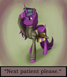 Size: 1170x1350 | Tagged: safe, artist:pantzar, derpibooru import, oc, oc only, alicorn, pony, fallout equestria, alicorn oc, quote, solo