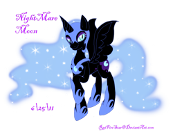 Size: 900x720 | Tagged: safe, artist:redfirestar, derpibooru import, nightmare moon, alicorn, pony, black coat, detailed background, female, mare, solo