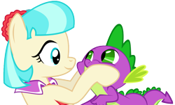 Size: 975x588 | Tagged: artist needed, safe, derpibooru import, edit, coco pommel, spike, dragon, cocospike, female, love, male, shipping, straight