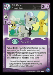 Size: 344x480 | Tagged: safe, derpibooru import, mayor mare, tall order, canterlot nights, ccg, enterplay, william wright