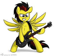 Size: 500x464 | Tagged: source needed, safe, artist:killryde, oc, oc only, pegasus, pony, bass guitar, guitar, musical instrument