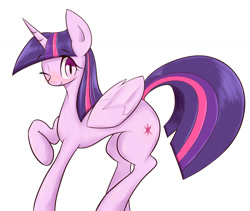 Size: 1280x1079 | Tagged: safe, artist:91o42, twilight sparkle, twilight sparkle (alicorn), alicorn, pony, female, mare, simple background, solo, white background, wink