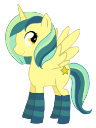 Size: 517x683 | Tagged: safe, artist:php17, derpibooru import, oc, oc only, alicorn, pony, alicorn oc, clothes, socks, solo, striped socks