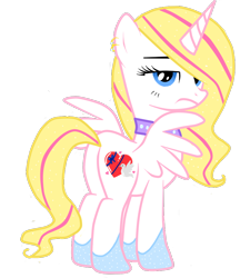 Size: 848x941 | Tagged: safe, artist:popuicat, derpibooru import, oc, oc only, oc:aphrodite, alicorn, pony, alicorn oc, piercing, plot, solo