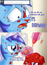 Size: 1000x1400 | Tagged: safe, artist:dazko, derpibooru import, minuette, ask, ask doctor colgate, ketchup, tumblr