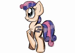 Size: 1024x722 | Tagged: safe, artist:jekkipony, derpibooru import, bon bon, sweetie drops, earth pony, pony, solo