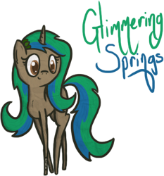 Size: 406x436 | Tagged: safe, artist:zacproductions, derpibooru import, oc, oc only, oc:glimmering springs, mystic ponies, solo, thin legs