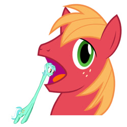 Size: 900x900 | Tagged: safe, big macintosh, lyra heartstrings, earth pony, pony, filli vanilli, big mac's big mouth, exploitable meme, male, meme, stallion