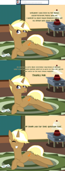 Size: 1280x3342 | Tagged: safe, artist:suenden-hund, trenderhoof, ask, bishonen, blushing, comic, cute, glasses, lamp, rug, smiling, solo, trenderhoof replies, tumblr