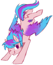 Size: 362x443 | Tagged: safe, artist:thelionmedal, derpibooru import, oc, oc only, oc:shiny dawn, pegasus, pony, bucking, colored wings, gradient wings, grin, smiling, solo, spread wings, wink