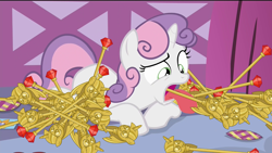Size: 1920x1080 | Tagged: safe, edit, sweetie belle, for whom the sweetie belle toils, solo, twilight scepter