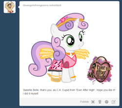Size: 659x582 | Tagged: safe, sweetie belle, pony, unicorn, ever after high, female, filly, solo