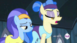 Size: 640x360 | Tagged: safe, screencap, sapphire shores, for whom the sweetie belle toils, animated, headbob, hub logo
