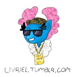 Size: 926x926 | Tagged: safe, artist:livriel, derpibooru import, seabreeze, breezie, 30 minute art challenge, bling, solo, sunglasses, swag