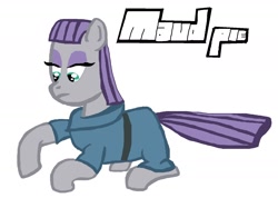 Size: 1532x1088 | Tagged: artist needed, safe, derpibooru import, maud pie, earth pony, pony, clothes, female, gray coat, mare, purple mane, solo