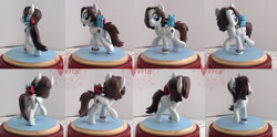 Size: 3066x1516 | Tagged: safe, artist:viistar, derpibooru import, oc, oc only, oc:bee chalke, pegasus, pony, blushing, catbug, earring, figurine, sculpture, watch