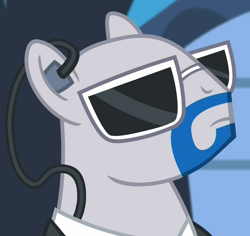 Size: 1110x1050 | Tagged: safe, screencap, pony, for whom the sweetie belle toils, bald, beard, bodyguard, earpiece, lockdown, male, solo, stallion, stubborn, sunglasses