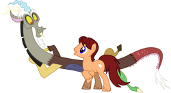 Size: 1213x659 | Tagged: safe, derpibooru import, discord, oc, pony creator, duo, simple background, white background
